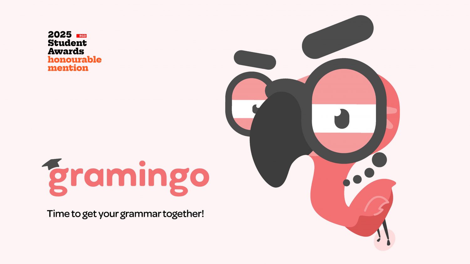 sassy flamingo, mother of duolingo, saying "it's time to get your grammar together"